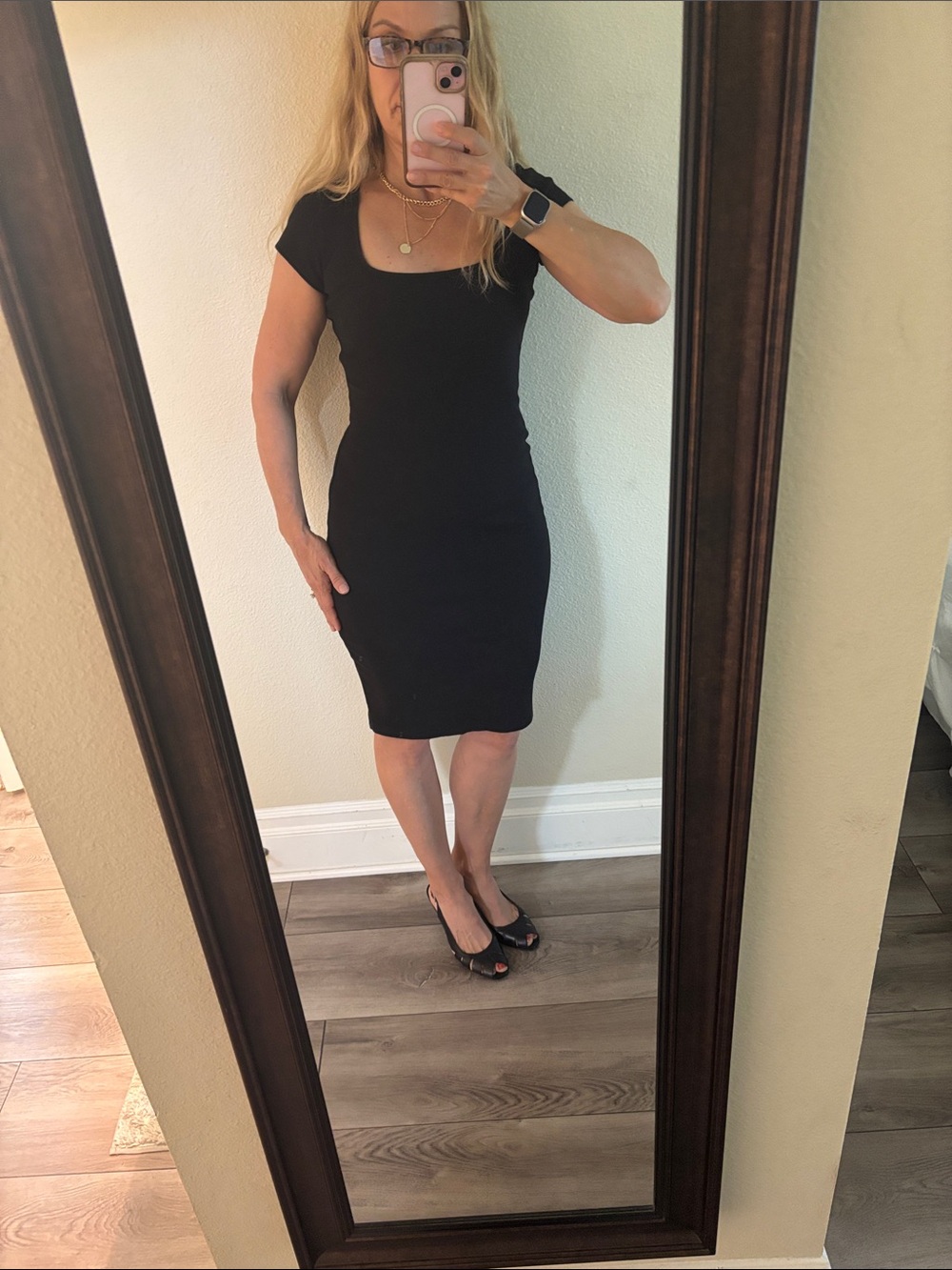 Women’s Black Midi Sheath Dress - Sleek Everyday Essential
